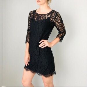 Anthropologie HD‎ in Paris Black Lace Dress XS